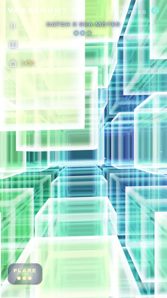 Deeper water, with green and cyan blocks