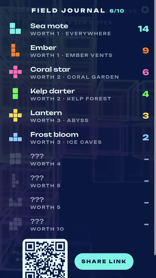 The field journal of creatures found